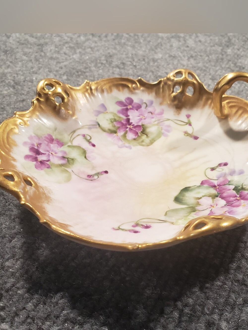 Antique Rosenthal Moliere Bavaria Bonbon Dish With Artist Signature 1891-1906